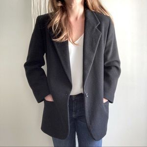 Vintage LL Bean Black One Button Blazer 70s-80s